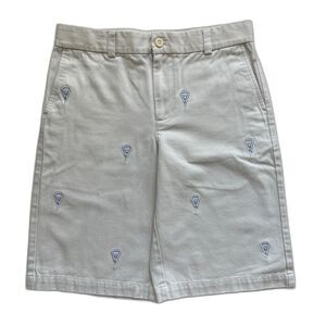 Vineyard Vines Boys Light Khaki Embroidered Lacrosse Shorts Size 14